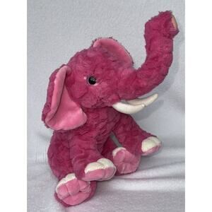 The Petting Zoo Pink Elephant Big Eyes Plush Soft Toy 2010 Stuffed Animal